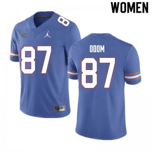 Women's Florida Gators #87 Jonathan Odom NCAA Nike Blue Authentic Stitched College Football Jersey KIL2762SD